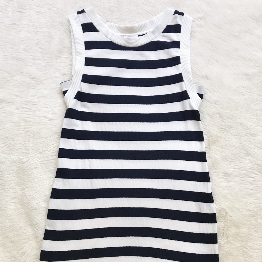 Zara Navy and White striped Dress